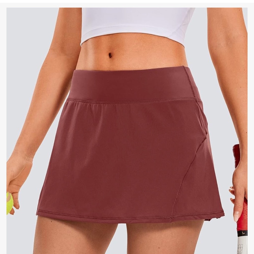 CRZ Yoga Skort Burgundy Maroon Pickleball Run Commute Tennis Golf